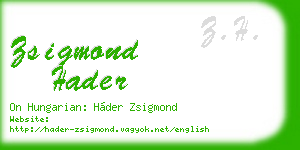 zsigmond hader business card