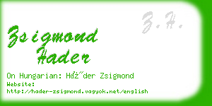 zsigmond hader business card